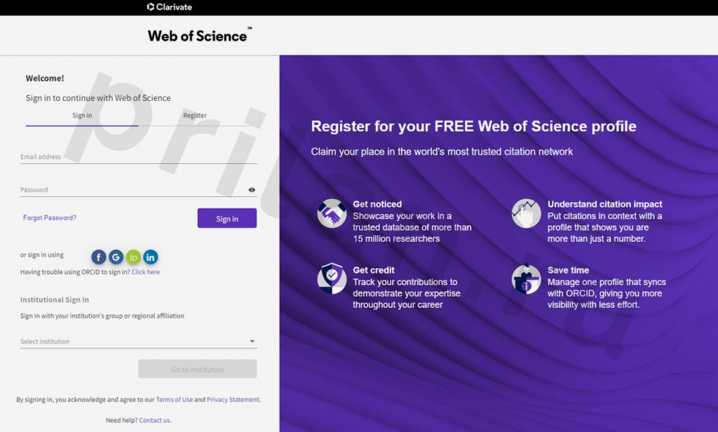 Web of Science поиск патентов