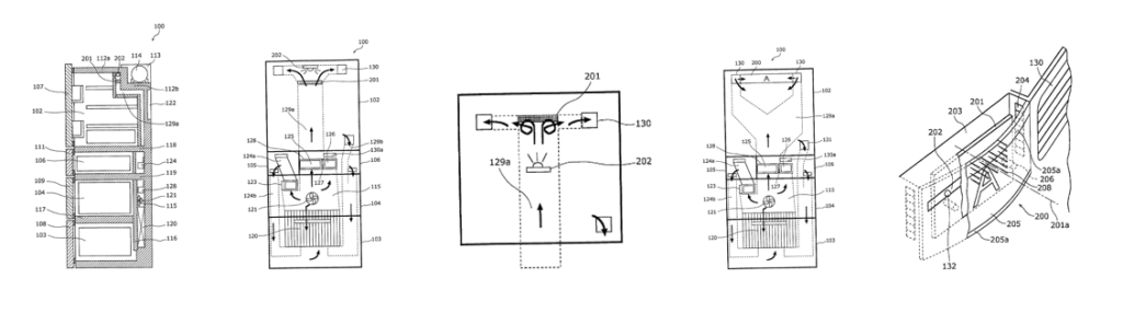 Чертёж для патента на бытовой холодильник