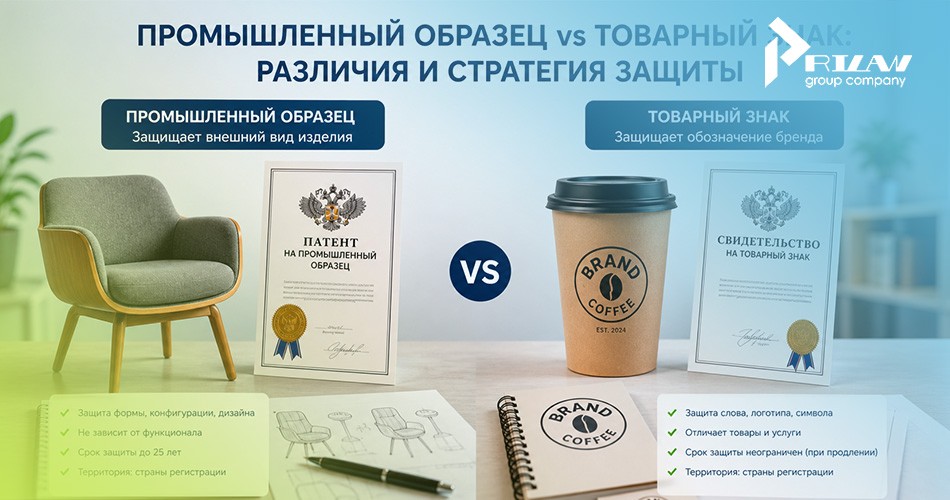 Отличие промышленного образца от товарного знака