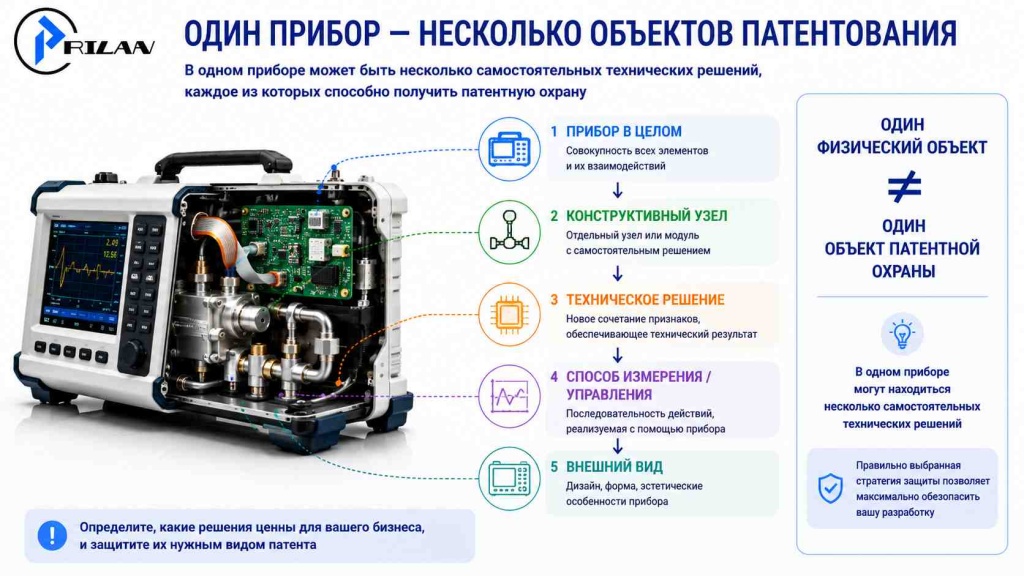 Один прибор-несколько объектов патентования Один прибор-несколько объектов патентования