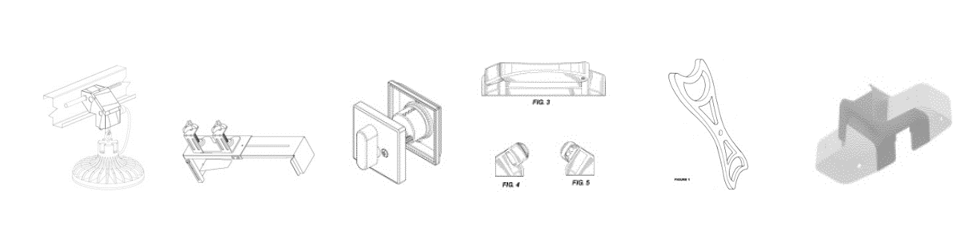 Патенты на промышленный образец класс 08-09 МКПО: дизайн и форма металлических изделий для установки и крепления дверей, окон, мебели