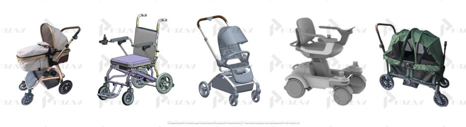Детские коляски и ходунки, инвалидные коляски, каталки и носилки для больных Патенты на промышленный образец класс 12-12 МКПО: дизайн и форма детской коляски, инвалидной коляски, каталки и носилок для больных