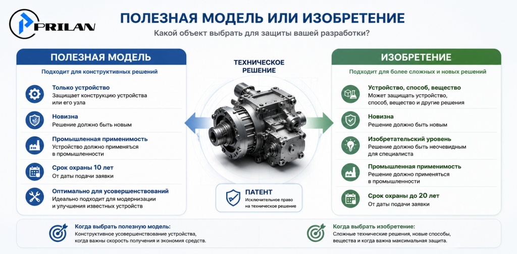 Отличия полезной модели от изобретения