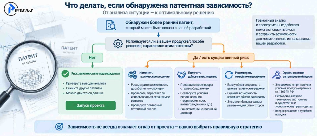 Что делать, если обнаружена патентная зависимость