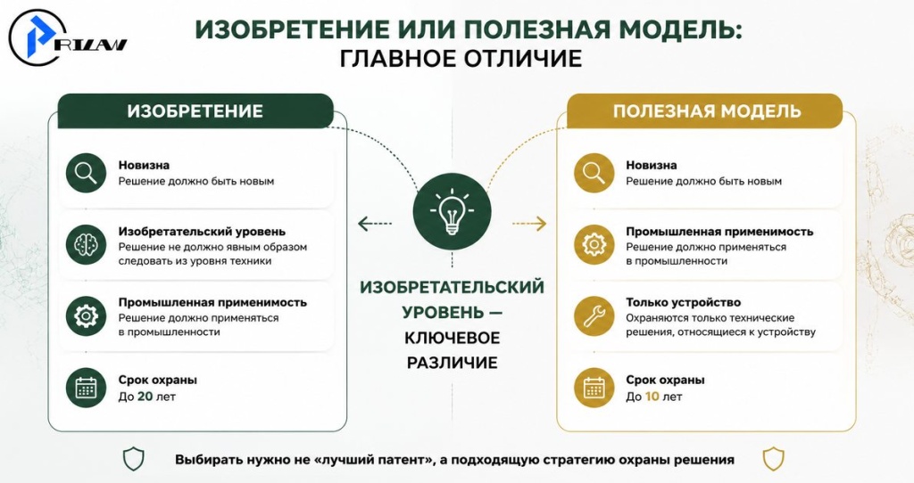 Чем изобретение отличается от полезной модели Чем изобретение отличается от полезной модели