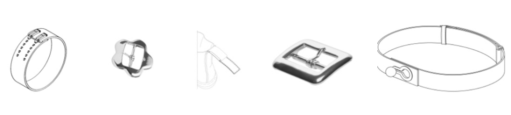 Патенты на промышленный образец класс 02-07 МКПО: Галантерея для одежды: пряжки, пояса, ремни, застёжки