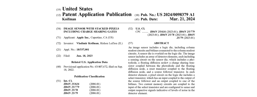 Патент на датчик изображения с затворами разделения заряда Патент на датчик изображения с затворами разделения заряда