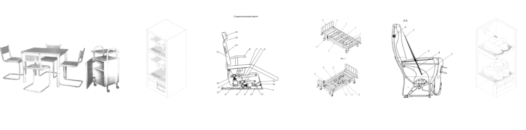 Мебель для медицинских учреждений, для магазинов, для транспорта