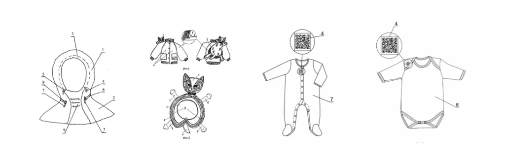 Примеры запатентованной детской одежды
