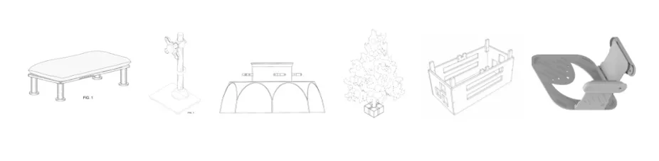 Патенты на промышленный образец класс 06-99 МКПО: дизайн и форма фурнитуры, аксессуаров для мебели