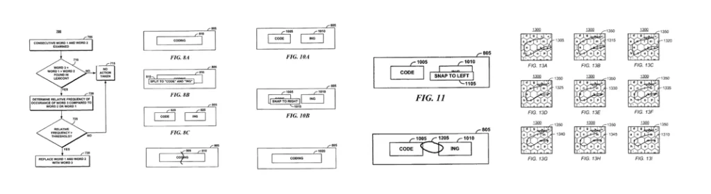 Схемы патента на систему ввода текста на клавиатуре