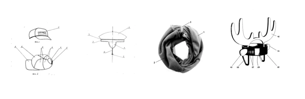 Примеры запатентованных головных уборов