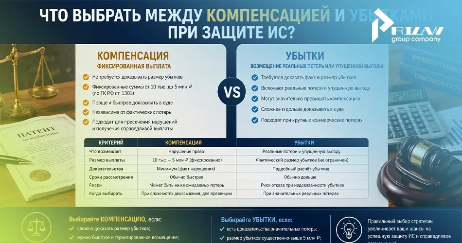 Компенсация или убытки: стратегия защиты ИС
