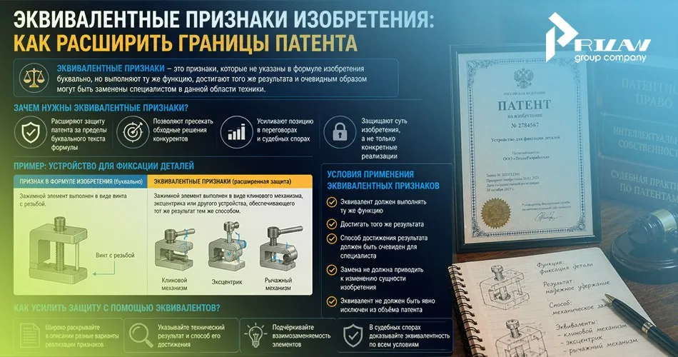 Понятие эквивалентности признаков в изобретениях